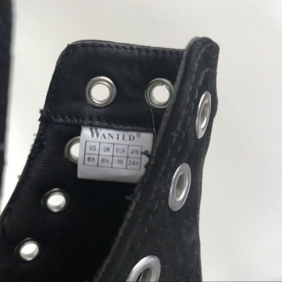 WANTED Western Rivet Grommet Ankle Boots Size 8.5 Black NWOB - Picture 8 of 9